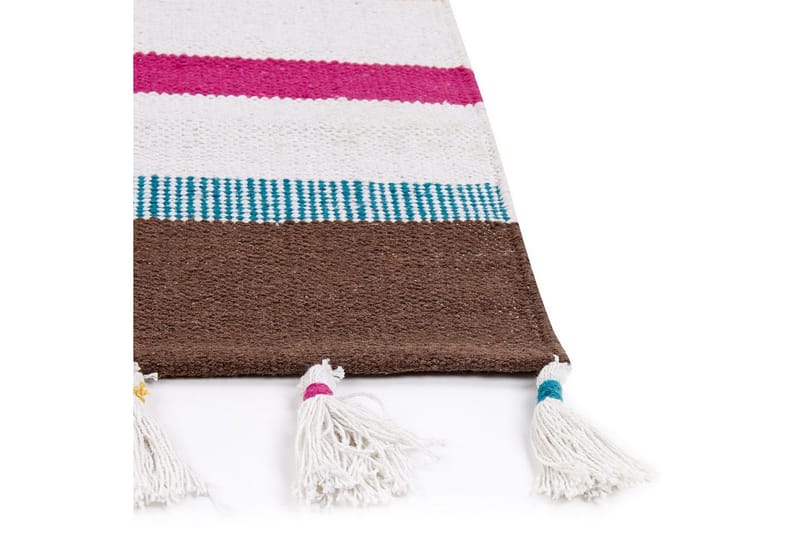 Fladvævet Hisarli - Flerfarvet, hvid, brun, blå, orange, 160x230 cm - Tekstiler - Tæpper - Moderne tæppe - Bomuldstæpper