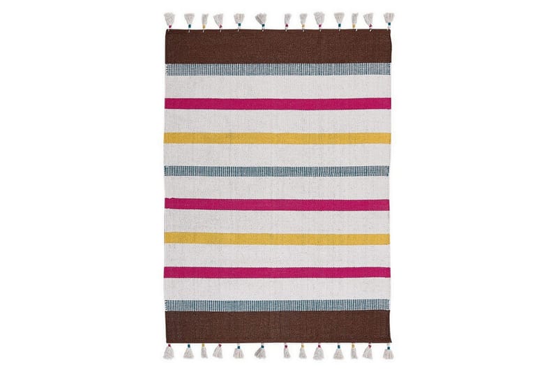 Fladvævet Hisarli, Flerfarvet, hvid, brun, blå, orange, 160x230 cm