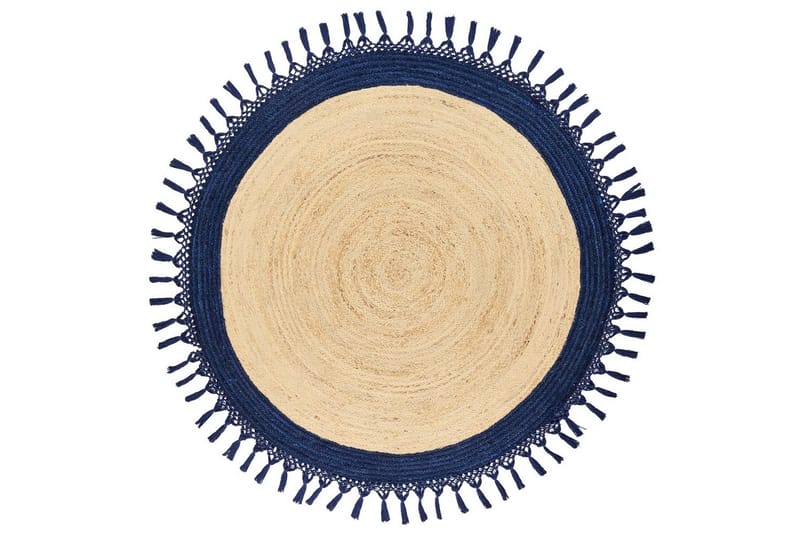 Fladvævet Marts, Beige, Blå, 140x140 cm