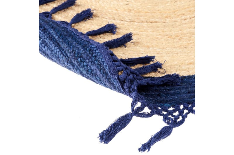 Fladvævet Marts - Beige, Blå, 140x140 cm - Tekstiler - Tæpper - Moderne tæppe - Sisaltæpper