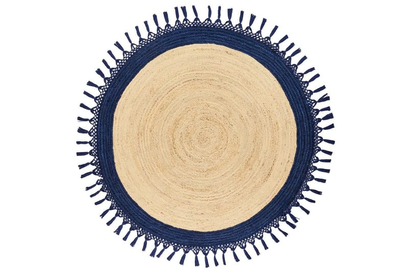 Fladvævet Marts, Beige, Blå, 140x140 cm