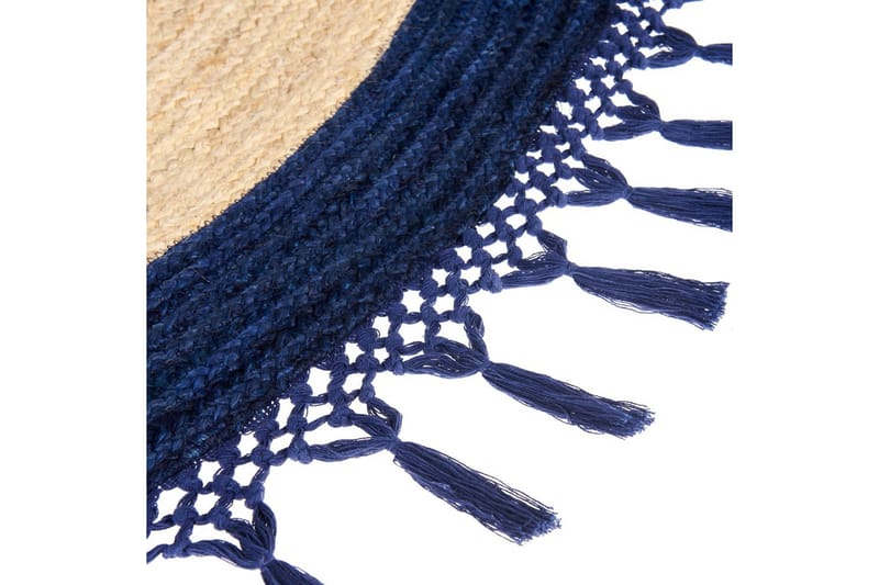 Fladvævet Marts - Beige, Blå, 140x140 cm - Tekstiler - Tæpper - Moderne tæppe - Sisaltæpper