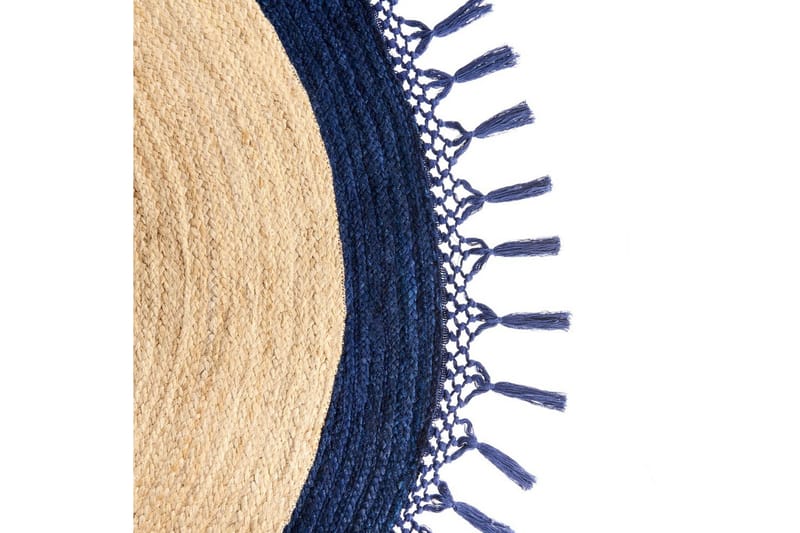 Fladvævet Marts - Beige, Blå, 200x200 cm - Tekstiler - Tæpper - Moderne tæppe - Sisaltæpper