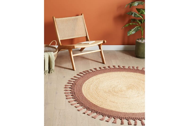 Fladvævet Marts - Beige, Brun, 140x140 cm - Tekstiler - Tæpper - Moderne tæppe - Sisaltæpper