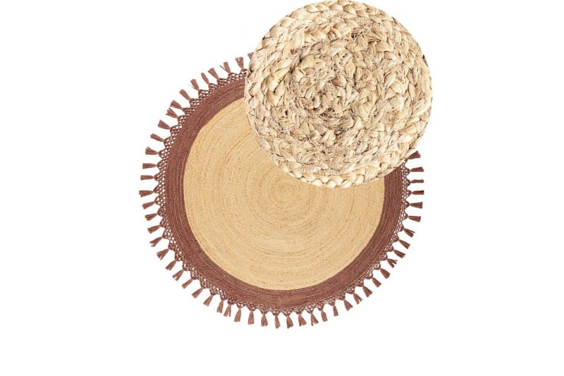 Fladvævet Marts - Beige, Brun, 140x140 cm - Tekstiler - Tæpper - Moderne tæppe - Sisaltæpper