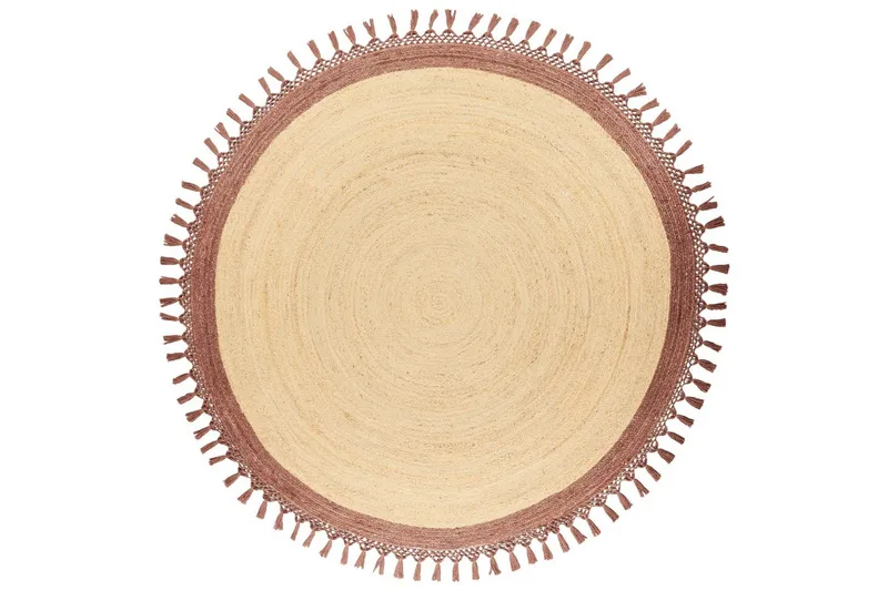 Fladvævet Marts, Beige, Brun, 200x200 cm