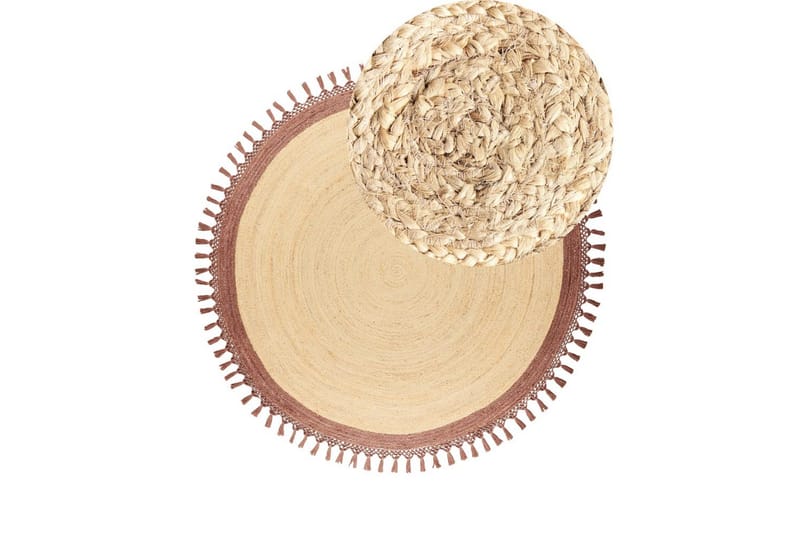 Fladvævet Marts - Beige, Brun, 200x200 cm - Tekstiler - Tæpper - Moderne tæppe - Sisaltæpper