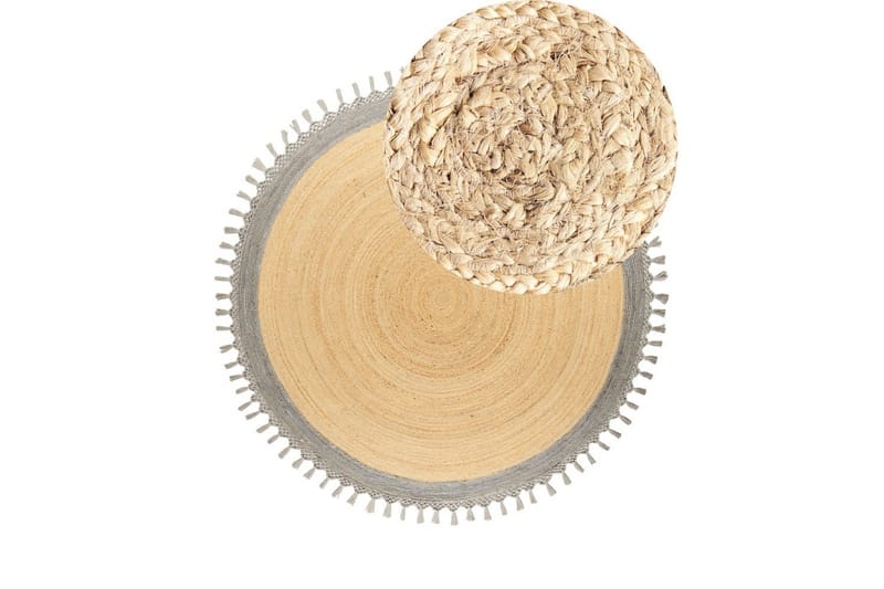 Fladvævet Marts - Beige, Grå, 200x200 cm - Tekstiler - Tæpper - Moderne tæppe - Sisaltæpper