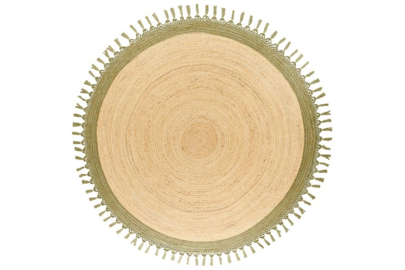 Fladvævet Marts - Beige, Grøn, 200x200 cm - Tekstiler - Tæpper - Moderne tæppe - Sisaltæpper