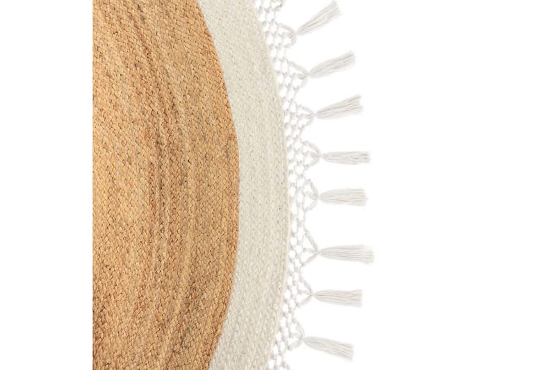 Fladvævet Marts - Beige, hvid, 200x200 cm - Tekstiler - Tæpper - Moderne tæppe - Sisaltæpper