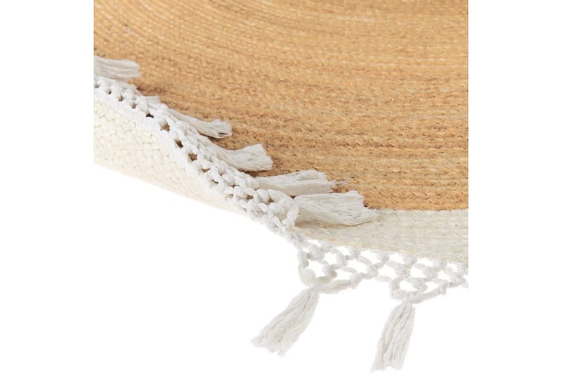 Fladvævet Marts - Beige, hvid, 200x200 cm - Tekstiler - Tæpper - Moderne tæppe - Sisaltæpper