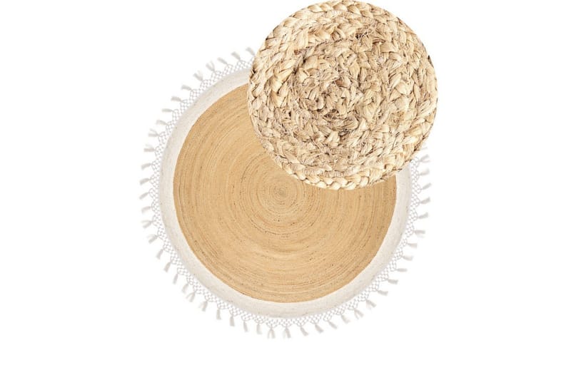 Fladvævet Marts - Beige, hvid, 200x200 cm - Tekstiler - Tæpper - Moderne tæppe - Sisaltæpper