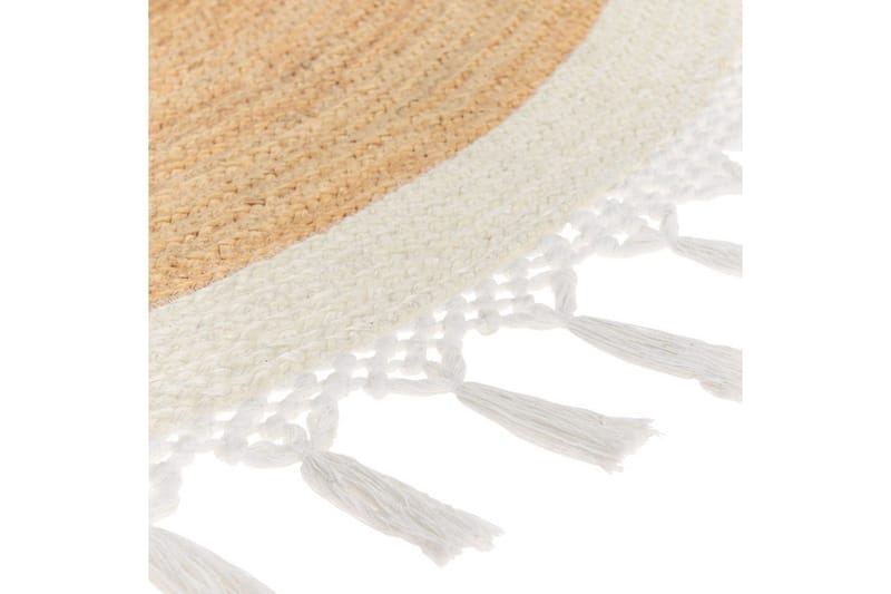 Fladvævet Marts - Beige, hvid, 200x200 cm - Tekstiler - Tæpper - Moderne tæppe - Sisaltæpper