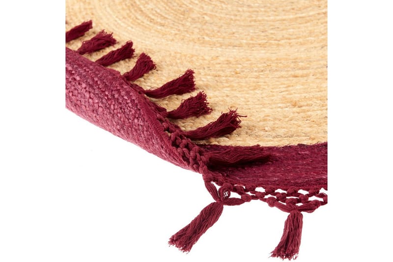 Fladvævet Marts - Beige, Rød, 140x140 cm - Tekstiler - Tæpper - Moderne tæppe - Sisaltæpper