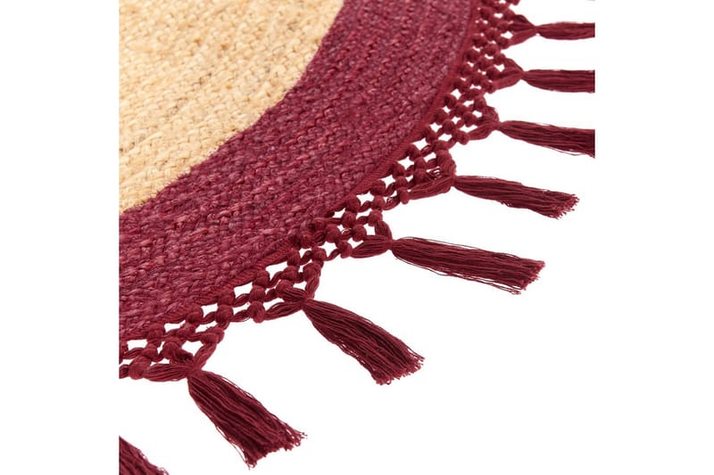Fladvævet Marts - Beige, Rød, 200x200 cm - Tekstiler - Tæpper - Moderne tæppe - Sisaltæpper