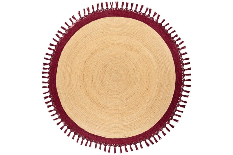 Fladvævet Marts - Beige, Rød, 200x200 cm - Tekstiler - Tæpper - Moderne tæppe - Sisaltæpper