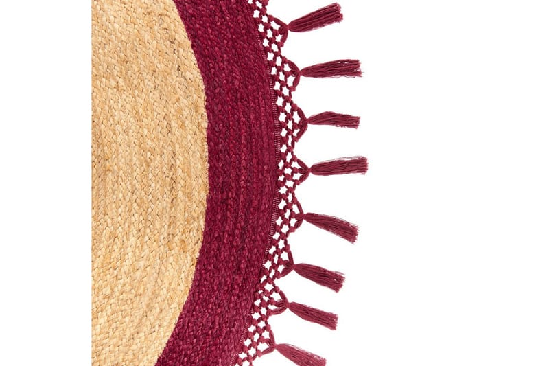 Fladvævet Marts - Beige, Rød, 200x200 cm - Tekstiler - Tæpper - Moderne tæppe - Sisaltæpper
