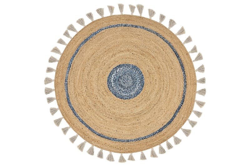 Fladvævet Obakoy, Beige, blå