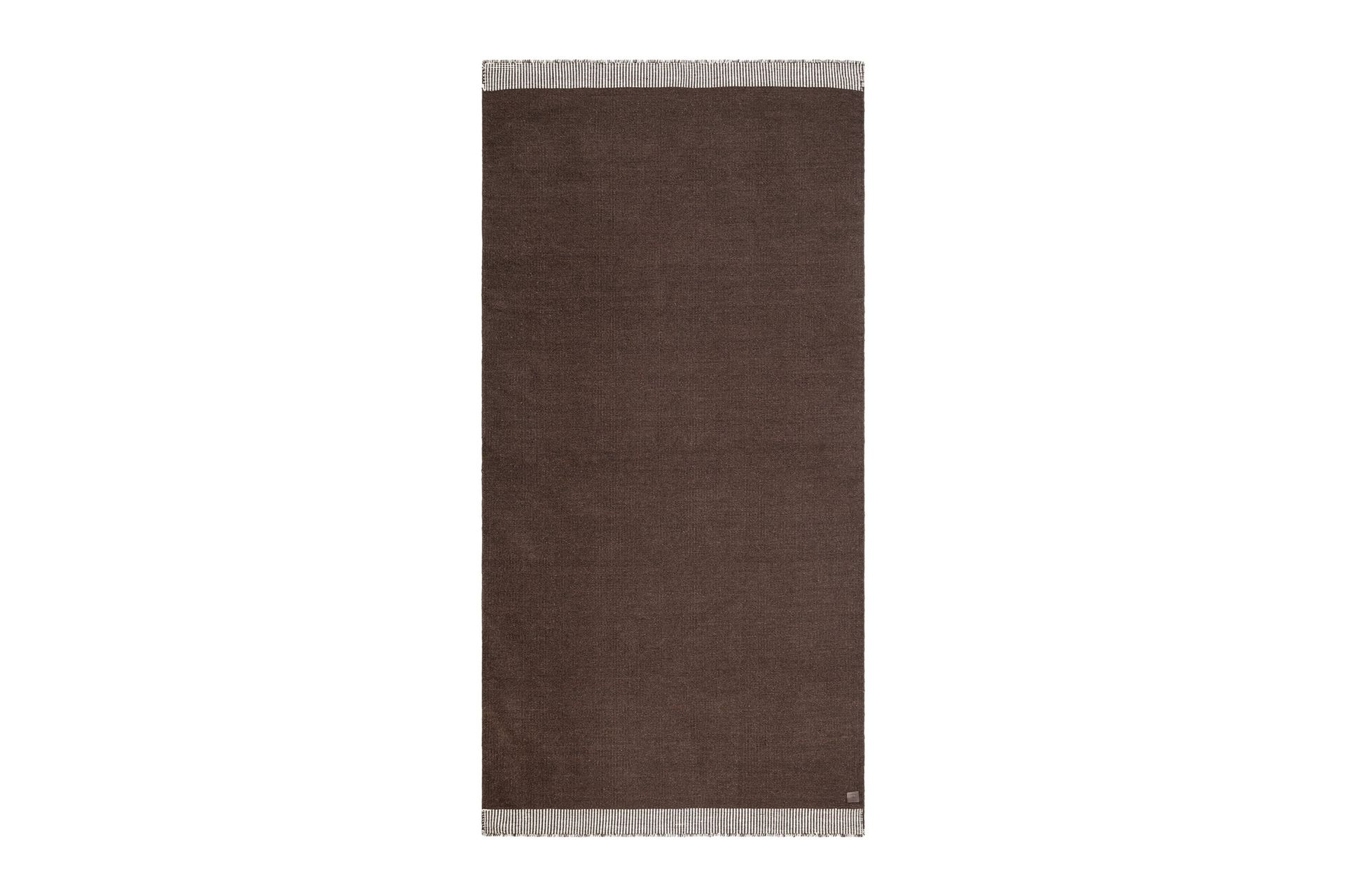 Fornta Uldtæppe 75x230 cm Oval - Brun - Tekstiler - Tæpper - Moderne tæppe - Uldtæppe