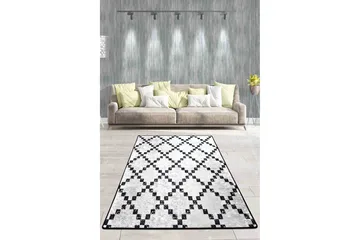 Chass Entrémåtte 80x300 cm - Hvid/Sort/Velour - Tekstiler - Tæpper - Moderne tæppe - Gangmåtter