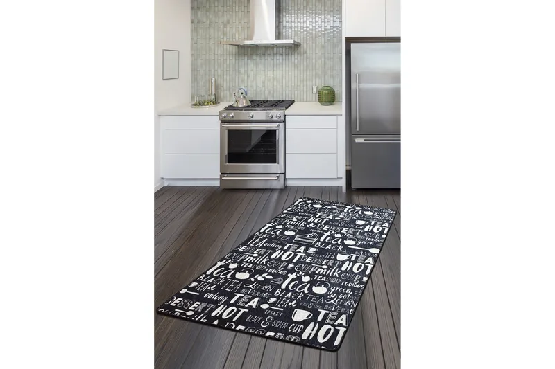 Cuppa Entrémåtte 80x300 cm, Sort/Velour