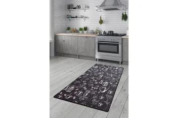 Mikino Entrémåtte 80x300 cm - Sort/Velour - Tekstiler - Tæpper - Moderne tæppe - Gangmåtter