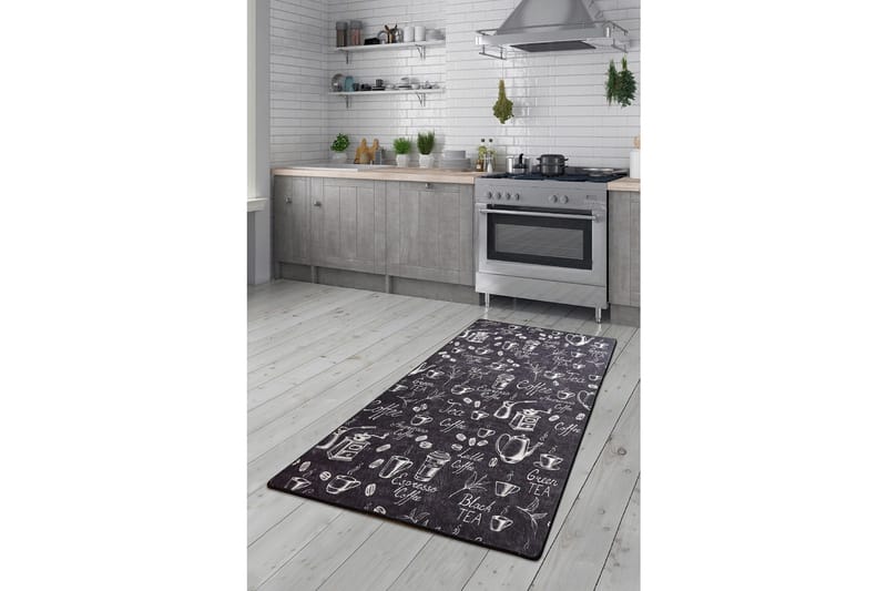 Mikino Entrémåtte 80x300 cm, Sort/Velour