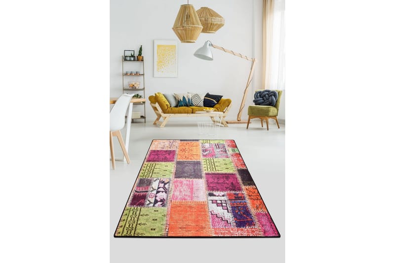 Nevriye Entrémåtte 100x300 cm - Flerfarvet/Velour - Tekstiler - Tæpper - Moderne tæppe - Gangmåtter