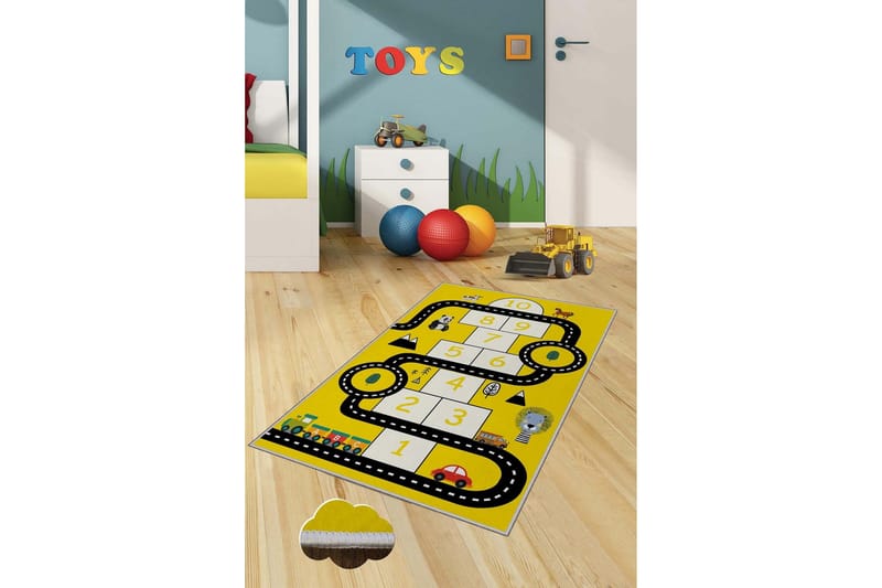 Nonu Løber 100x150 cm Rektangulær, Gul