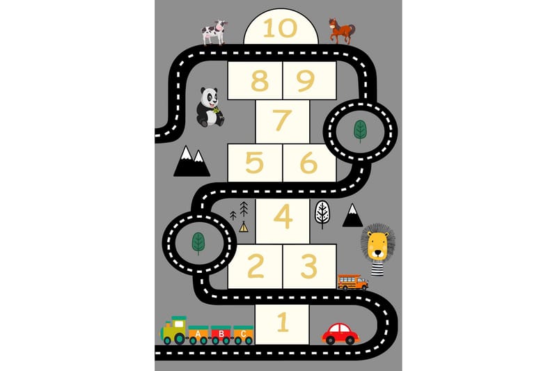 Noojo Løber 100x150 cm Rektangulær - Grå - Tekstiler - Tæpper - Moderne tæppe - Gangmåtter