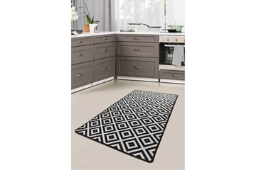 Umukara Entrémåtte 100x300 cm - Sort/Hvid - Tekstiler - Tæpper - Moderne tæppe - Gangmåtter