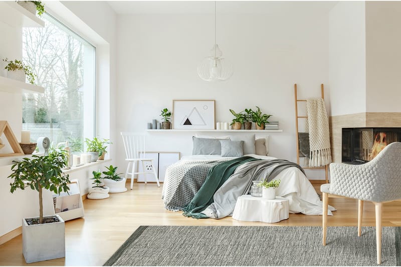 Gango Uldtæppe 240x340 cm Rektangulær - Grøn - Tekstiler - Tæpper - Moderne tæppe - Uldtæppe