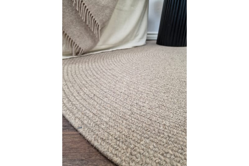 Gendu Uldtæppe Ø160 cm Rund - Linned - Tekstiler - Tæpper - Moderne tæppe - Uldtæppe