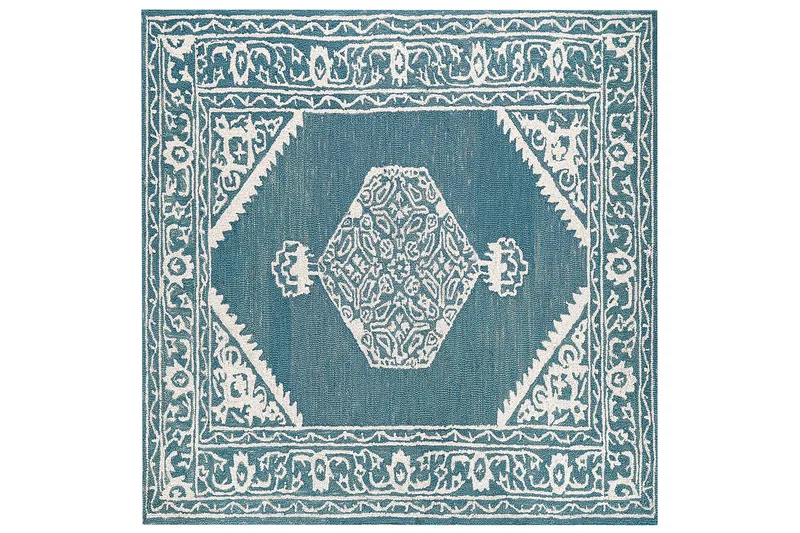 Gevas Uldtæppe 200x200 cm Kvadratisk, Blå