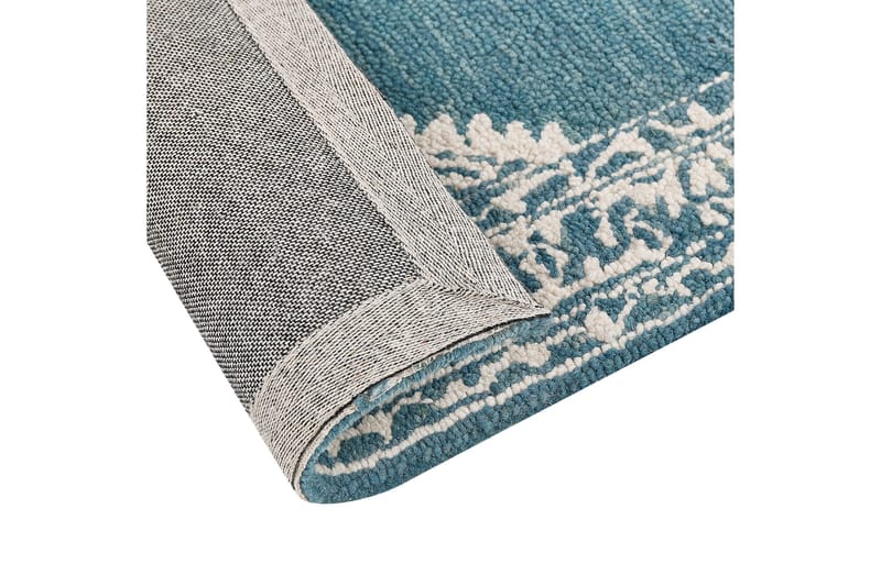 Gevas Uldtæppe 200x200 cm Kvadratisk - Blå - Tekstiler - Tæpper - Moderne tæppe - Uldtæppe