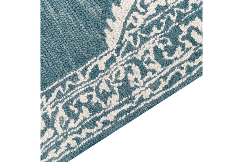 Gevas Uldtæppe 200x200 cm Kvadratisk - Blå - Tekstiler - Tæpper - Moderne tæppe - Uldtæppe