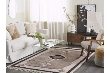 Geyve Bomuldstæppe 140x200 cm - Beige - Tekstiler - Tæpper - Moderne tæppe - Bomuldstæpper