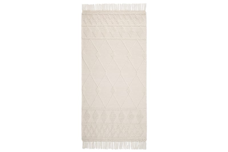 Ginji Uldtæppe 75x200 cm - Hvid - Tekstiler - Tæpper - Moderne tæppe - Uldtæppe