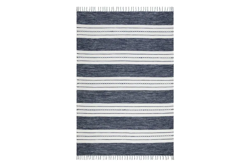 Guddi Bomuldstæppe 160x230 cm Rektangulær - Blå - Tekstiler - Tæpper - Moderne tæppe - Bomuldstæpper