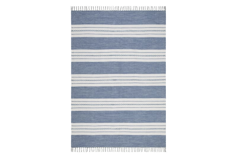 Guddi Bomuldstæppe 160x230 cm Rektangulær - Blå - Tekstiler - Tæpper - Moderne tæppe - Bomuldstæpper