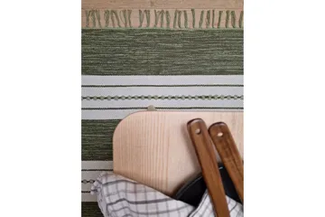 Guddi Bomuldstæppe 160x230 cm Rektangulær - Grøn - Tekstiler - Tæpper - Moderne tæppe - Bomuldstæpper