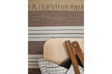 Guddi Bomuldstæppe 75x220 cm Oval - Mørkbeige - Tekstiler - Tæpper - Moderne tæppe - Bomuldstæpper
