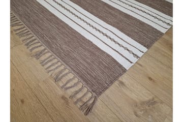 Guddi Bomuldstæppe 75x220 cm Oval - Mørkbeige - Tekstiler - Tæpper - Moderne tæppe - Bomuldstæpper