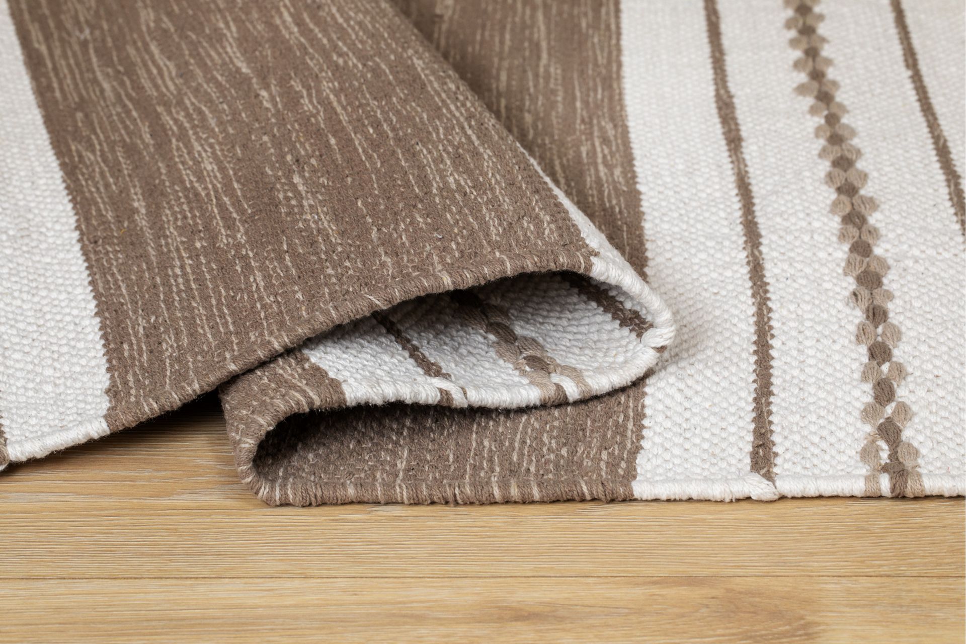 Guddi Bomuldstæppe 75x220 cm Oval - Mørkbeige - Tekstiler - Tæpper - Moderne tæppe - Bomuldstæpper