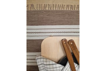 Guddi Bomuldstæppe 75x220 cm Oval - Mørkbeige - Tekstiler - Tæpper - Moderne tæppe - Bomuldstæpper