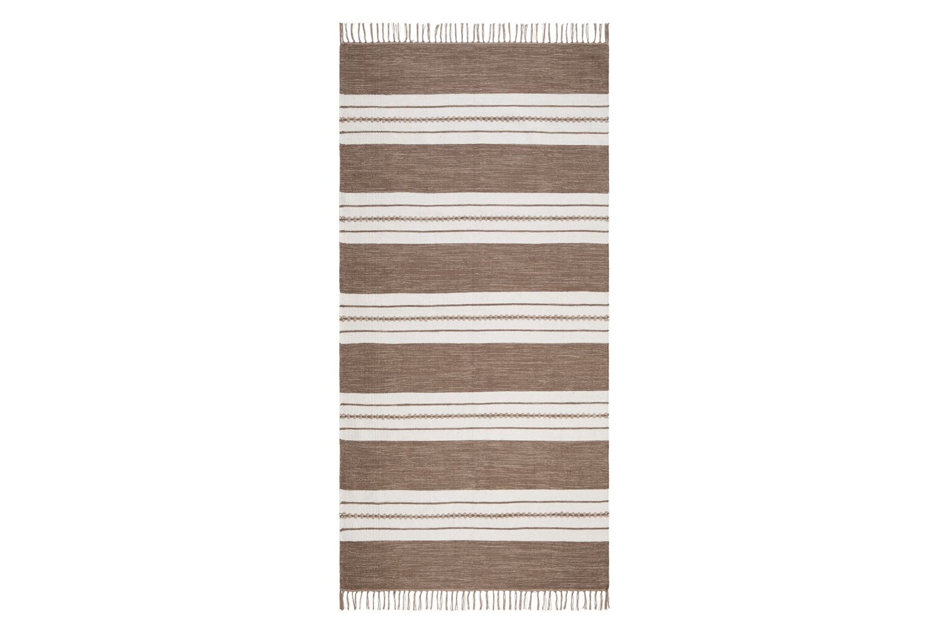 Guddi Bomuldstæppe 75x220 cm Oval - Mørkbeige - Tekstiler - Tæpper - Moderne tæppe - Bomuldstæpper