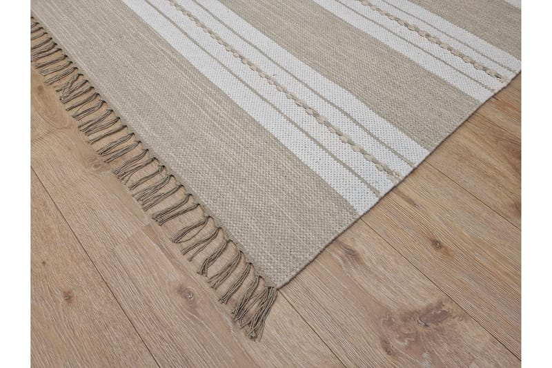 Guddi Bomuldstæppe 75x280 cm Oval - Natur - Tekstiler - Tæpper - Moderne tæppe - Bomuldstæpper