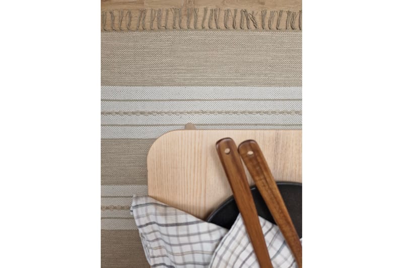 Guddi Bomuldstæppe 75x280 cm Oval - Natur - Tekstiler - Tæpper - Moderne tæppe - Bomuldstæpper