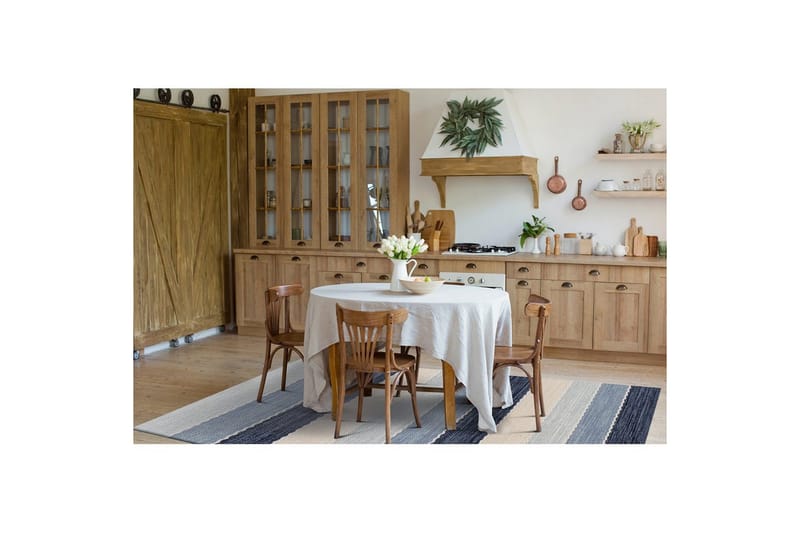 Gulvtæppe Båstad - 140x200 cm, Blå - Tekstiler - Tæpper - Moderne tæppe - Bomuldstæpper