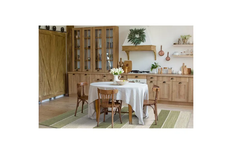 Gulvtæppe Båstad - 140x200 cm, Grøn - Tekstiler - Tæpper - Moderne tæppe - Bomuldstæpper